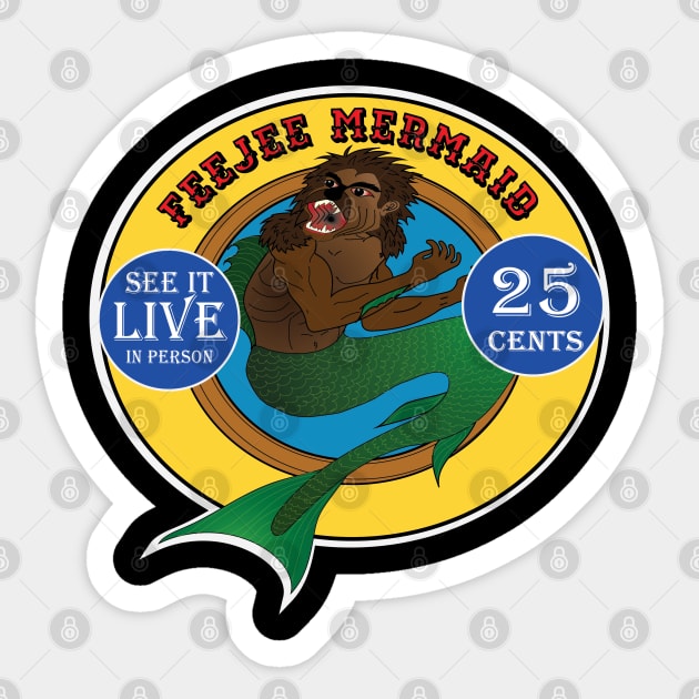 The Feejee Mermaid Sticker by MadmanDesigns